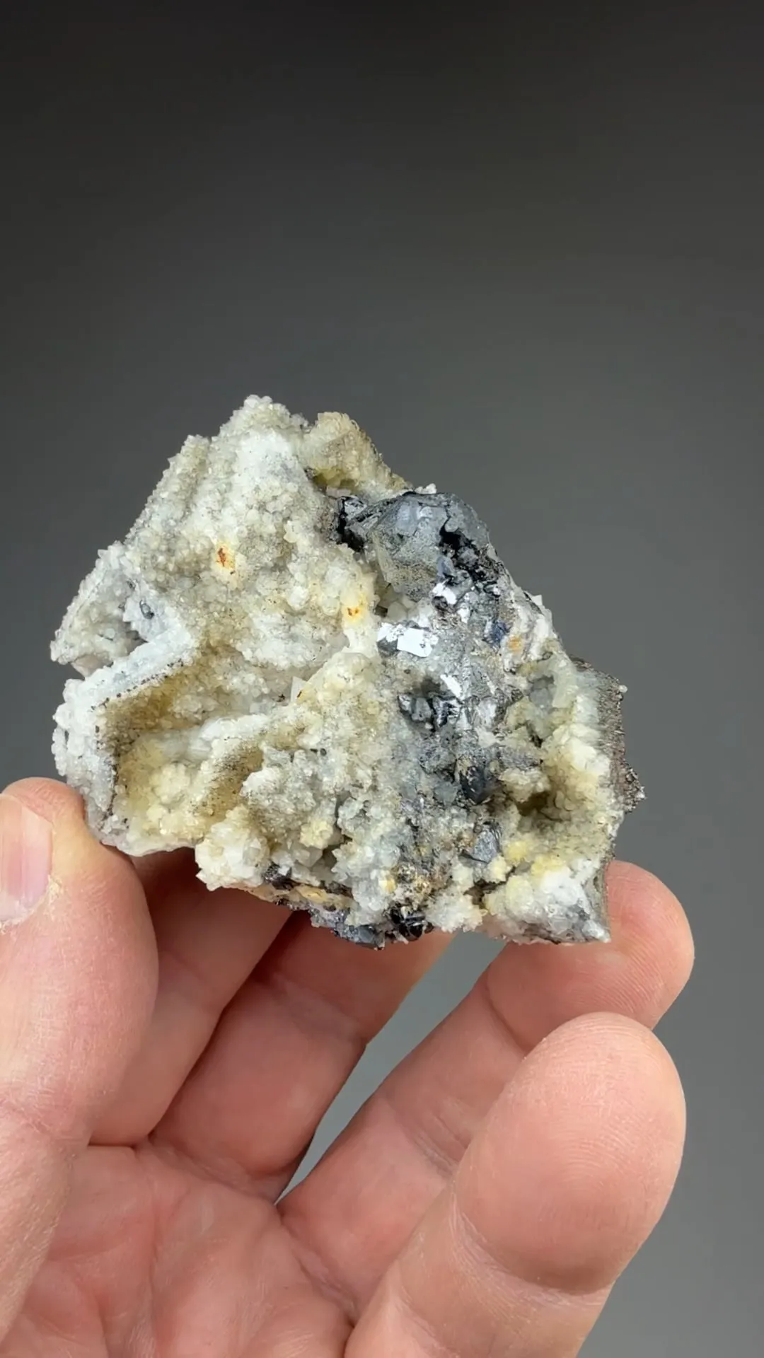 Quartz after Fluorite with Sphalerite, Pyrite, Ankerite - image 2