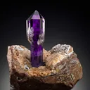 Quartz (Amethyst) on Calcite - image 1