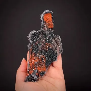 Quartz and Hematite in cast after unknown mineral image