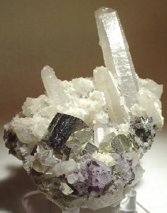 Quartz, Calcite, Pyrite, Fluorite image