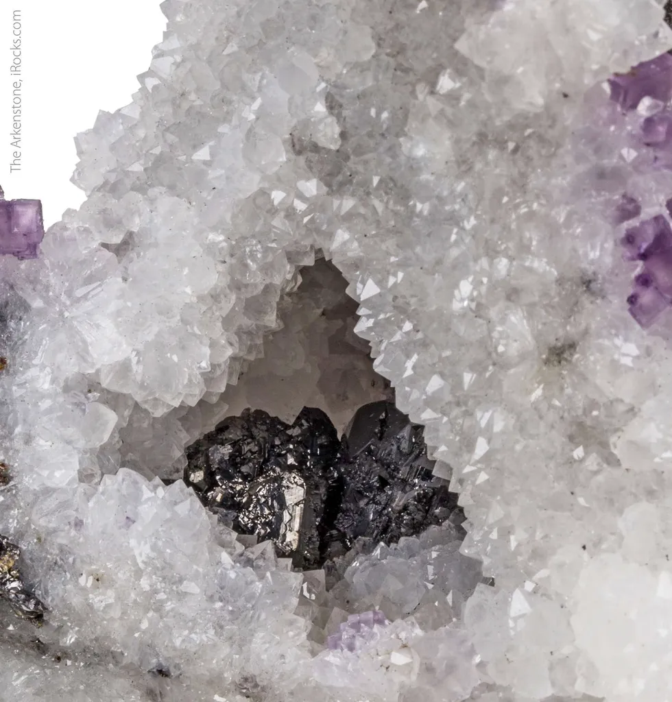 Quartz cast after Barite with Fluorite and Sphalerite - image 6