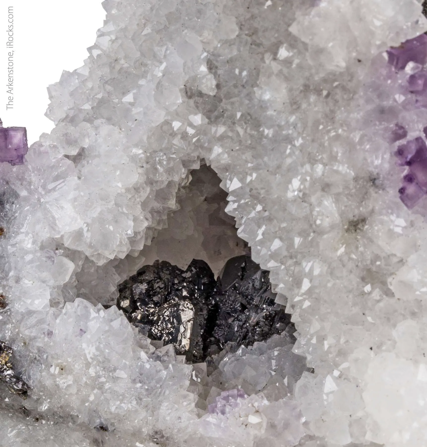 Quartz cast after Barite with Fluorite and Sphalerite - image 6