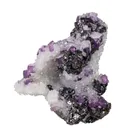 Quartz cast after Barite with Fluorite and Sphalerite - image 4