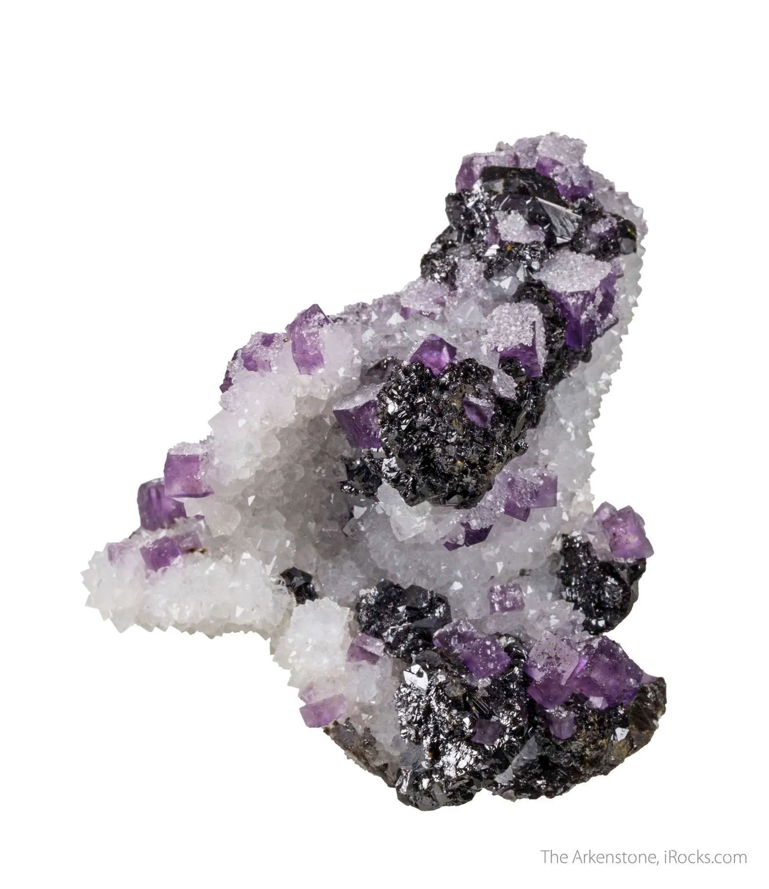 Quartz cast after Barite with Fluorite and Sphalerite - image 4