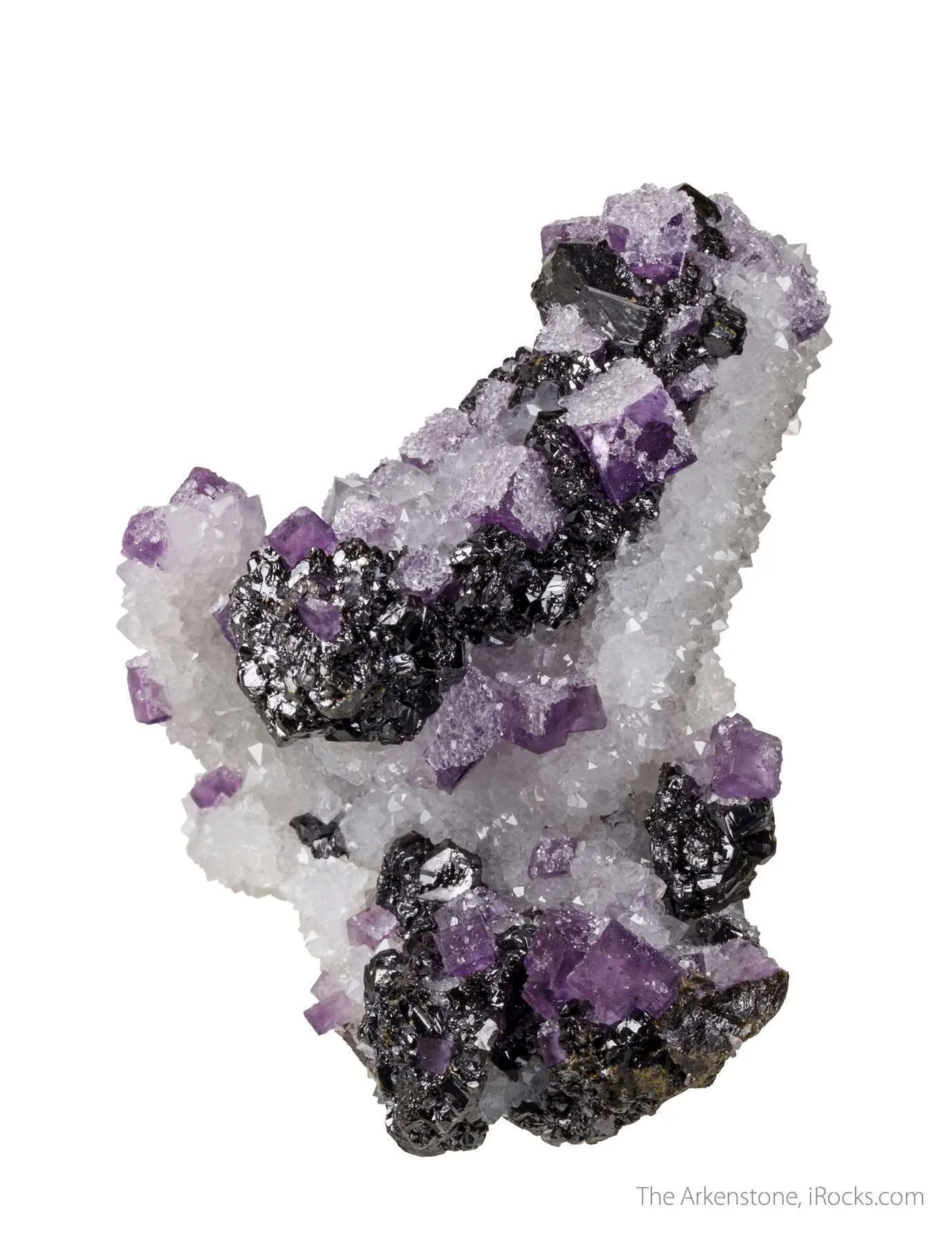 Quartz cast after Barite with Fluorite and Sphalerite - image 5