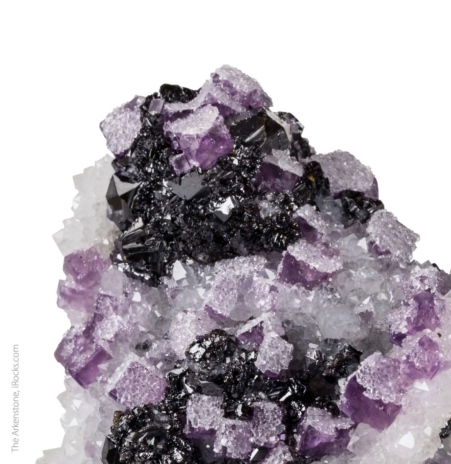 Quartz cast after Barite with Fluorite and Sphalerite - image 3