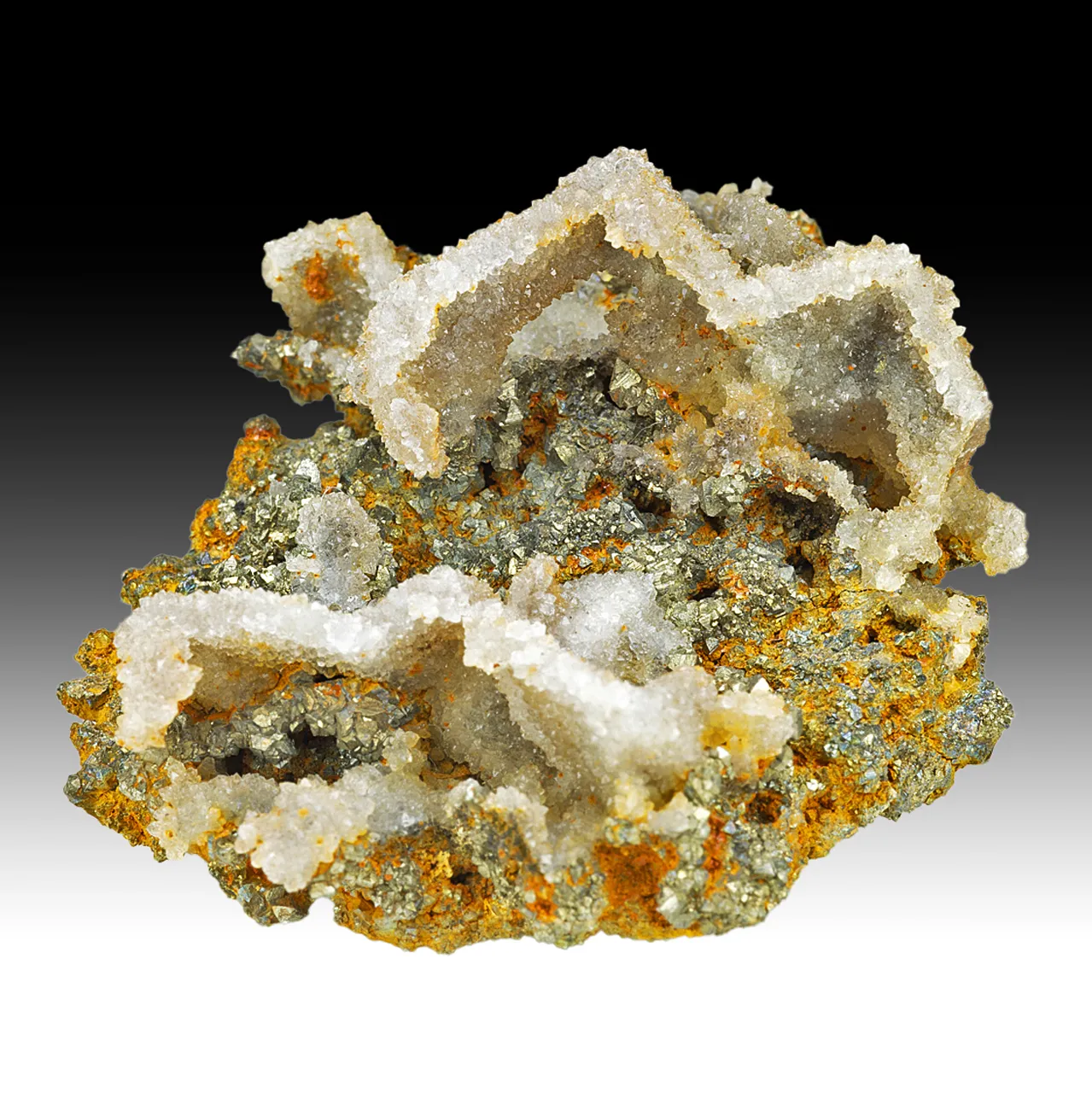 Quartz casts with Pyrite - image 1