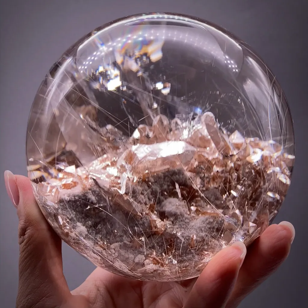Quartz cluster and Rutile inclusions in Quartz image