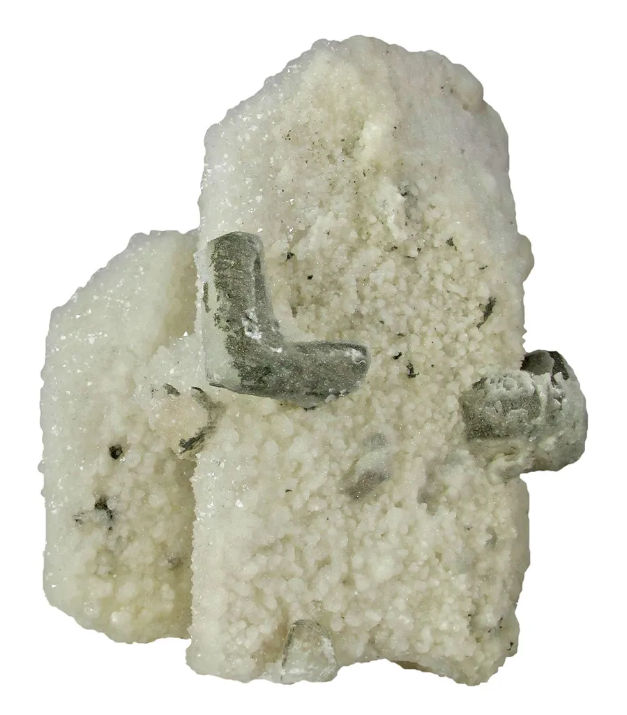 Quartz Encrusting Danburite With Calcite - image 3