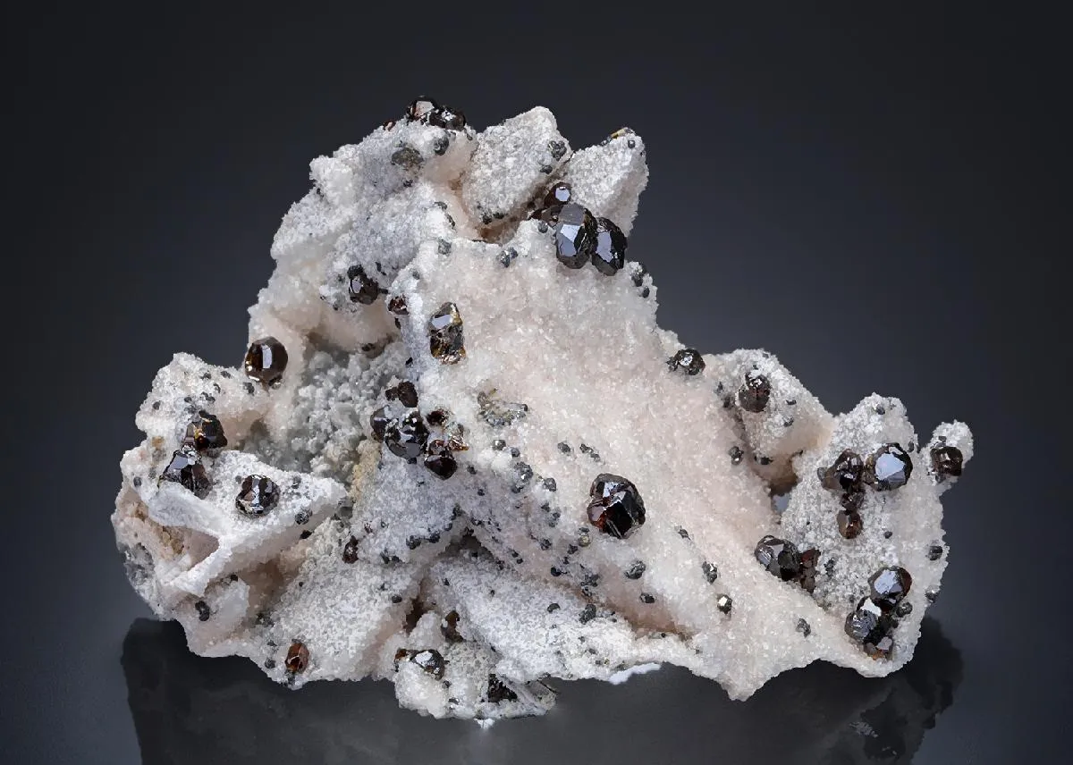 Quartz epimorph after Calcite with Sphalerite and Pyrite - image 1