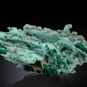 Quartz epimorphs on Malachite ps. after Azurite - image 1