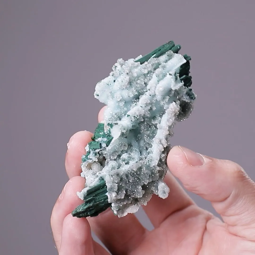 Quartz epimorphs on Malachite ps. after Azurite - image 2