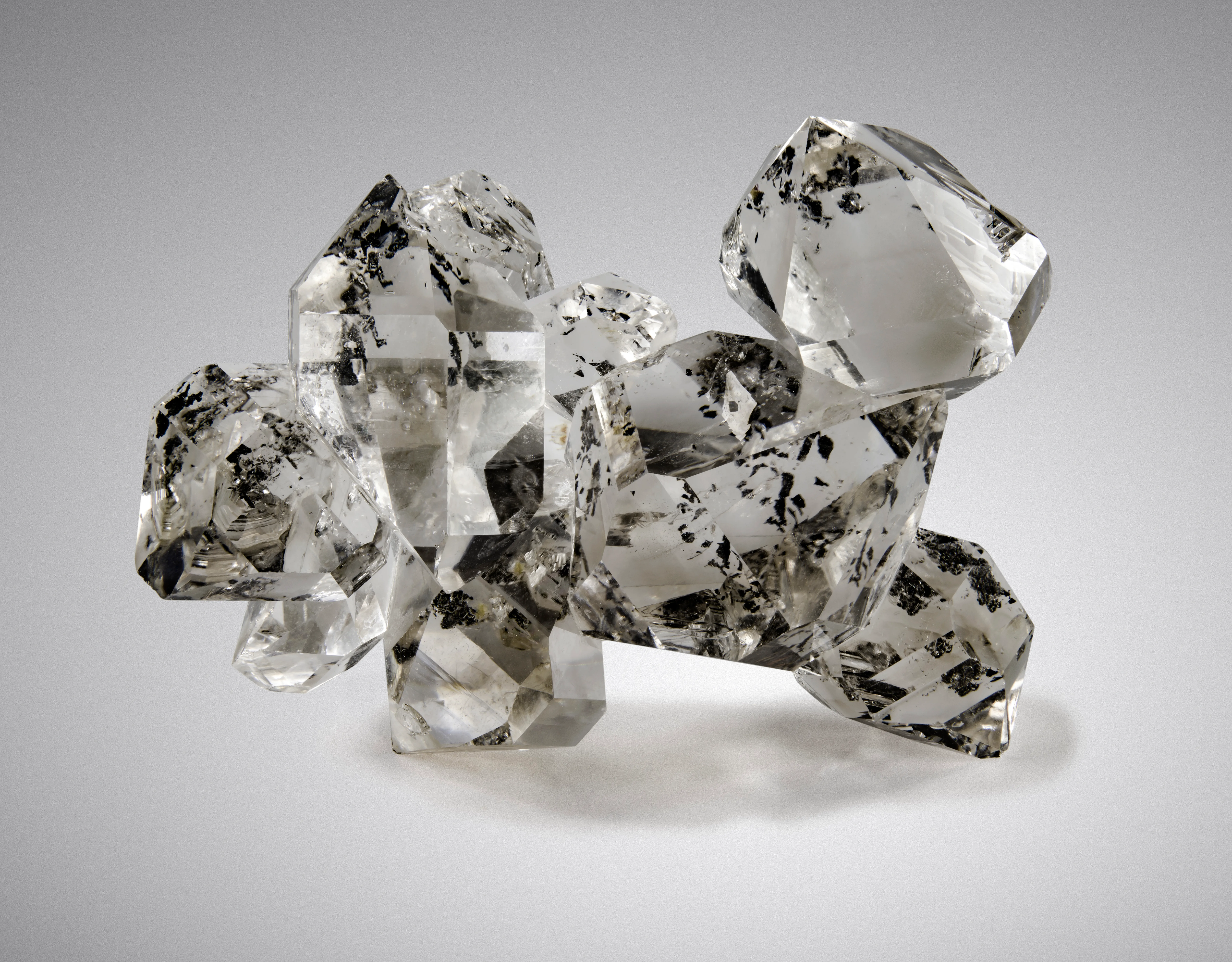 Quartz (Herkimer Diamond) with Pyrobitumen inclusions - image 1