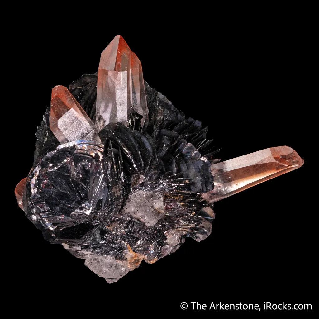 Quartz included by Hematite on Hematite "rose" - image 3