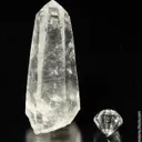 Quartz included with Actinolite (rough and cut set) - image 3