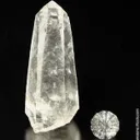 Quartz included with Actinolite (rough and cut set) - image 1