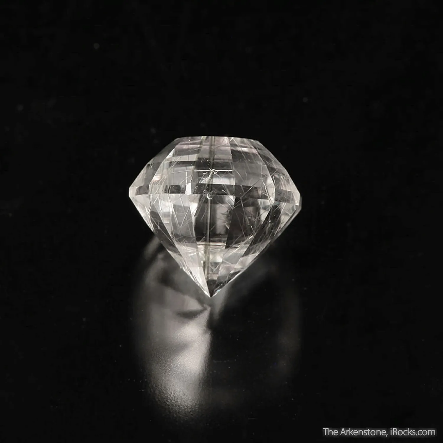 Quartz included with Actinolite (rough and cut set) - image 4