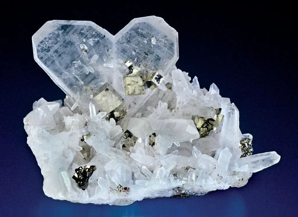 Quartz (Japan-law twin), Pyrite image