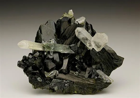 Quartz (Japan-Law Twin) with Epidote image
