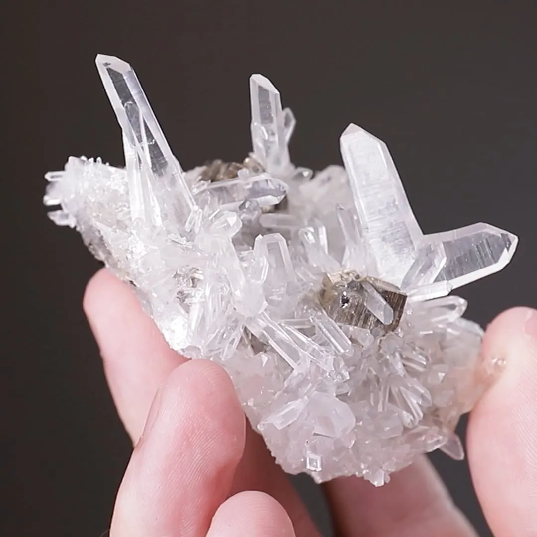 Quartz (Japan Law twin) with Pyrite - image 2