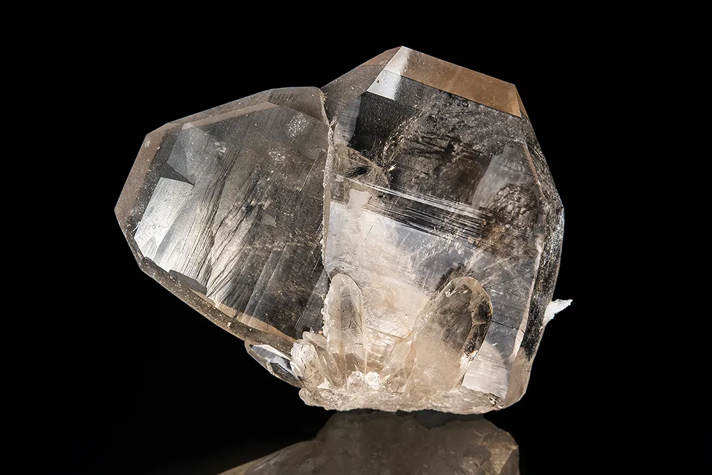 Quartz (Japan-law twin) with Tourmaline Inclusions image