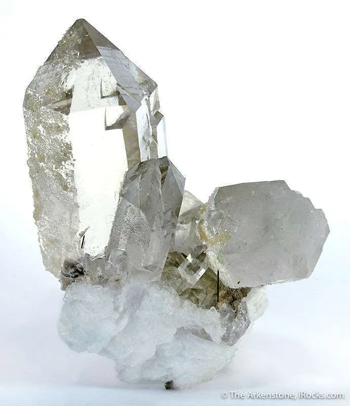 Quartz on Albite With Tourmaline image