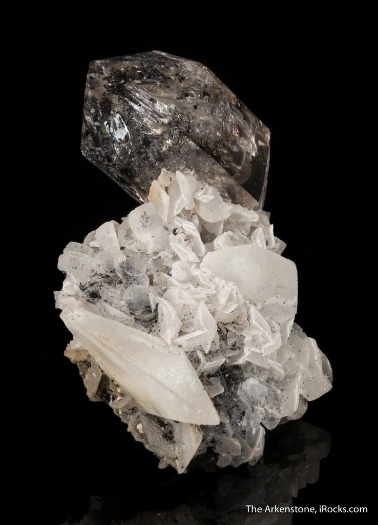 Quartz on Calcite with Anthraxolite (petroleum) - image 5