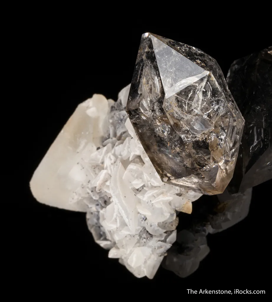 Quartz on Calcite with Anthraxolite (petroleum) - image 8
