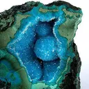 Quartz on Chrysocolla - image 1