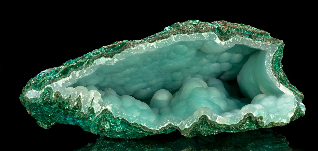 Quartz on Chrysocolla - image 2