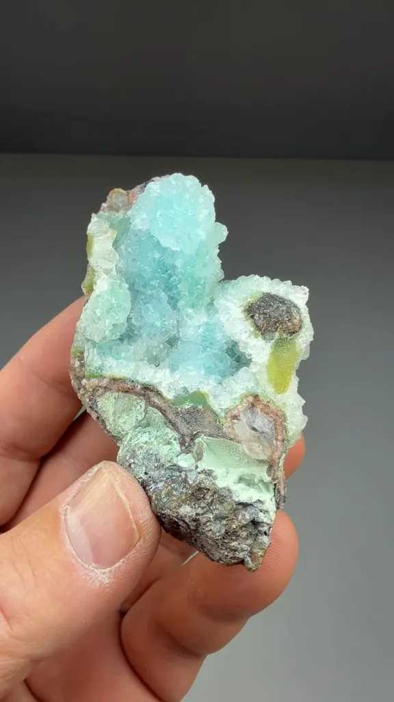 Quartz on Chrysocolla - image 2