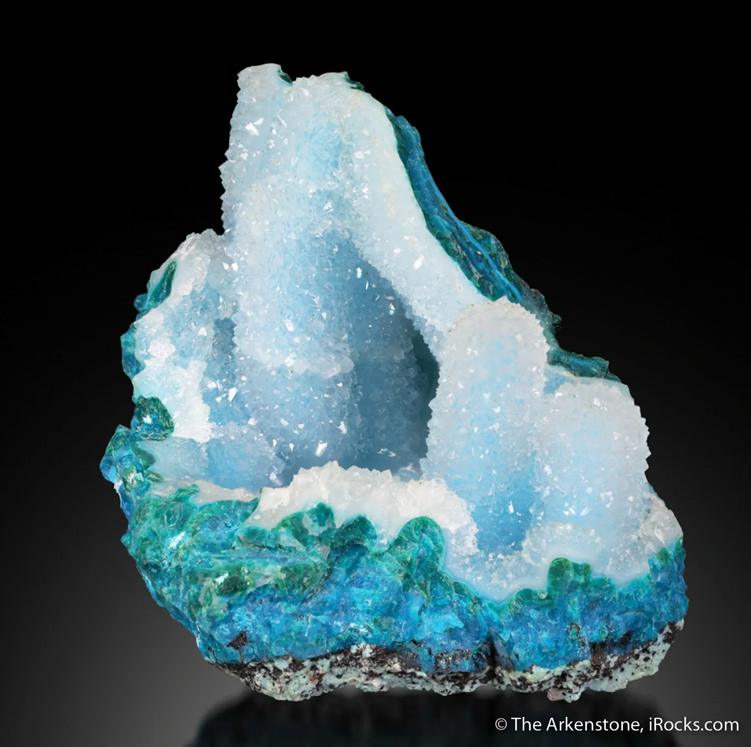 Quartz on Chrysocolla and Malachite - image 2