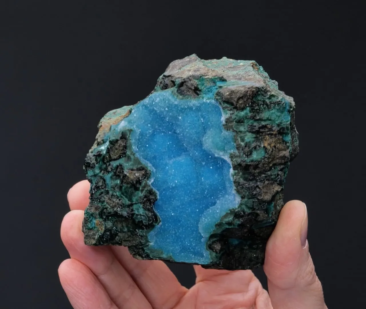 Quartz on Chrysocolla - image 2