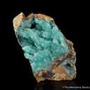 Quartz on Chrysocolla on Calcite - image 4