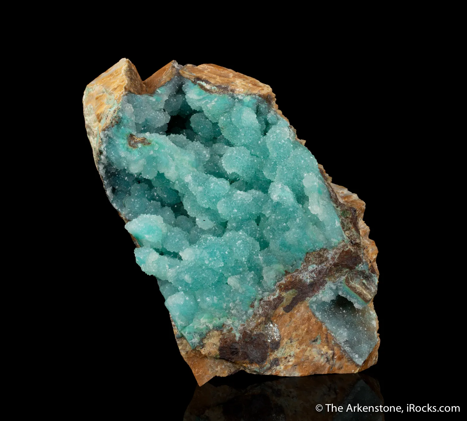Quartz on Chrysocolla on Calcite - image 4