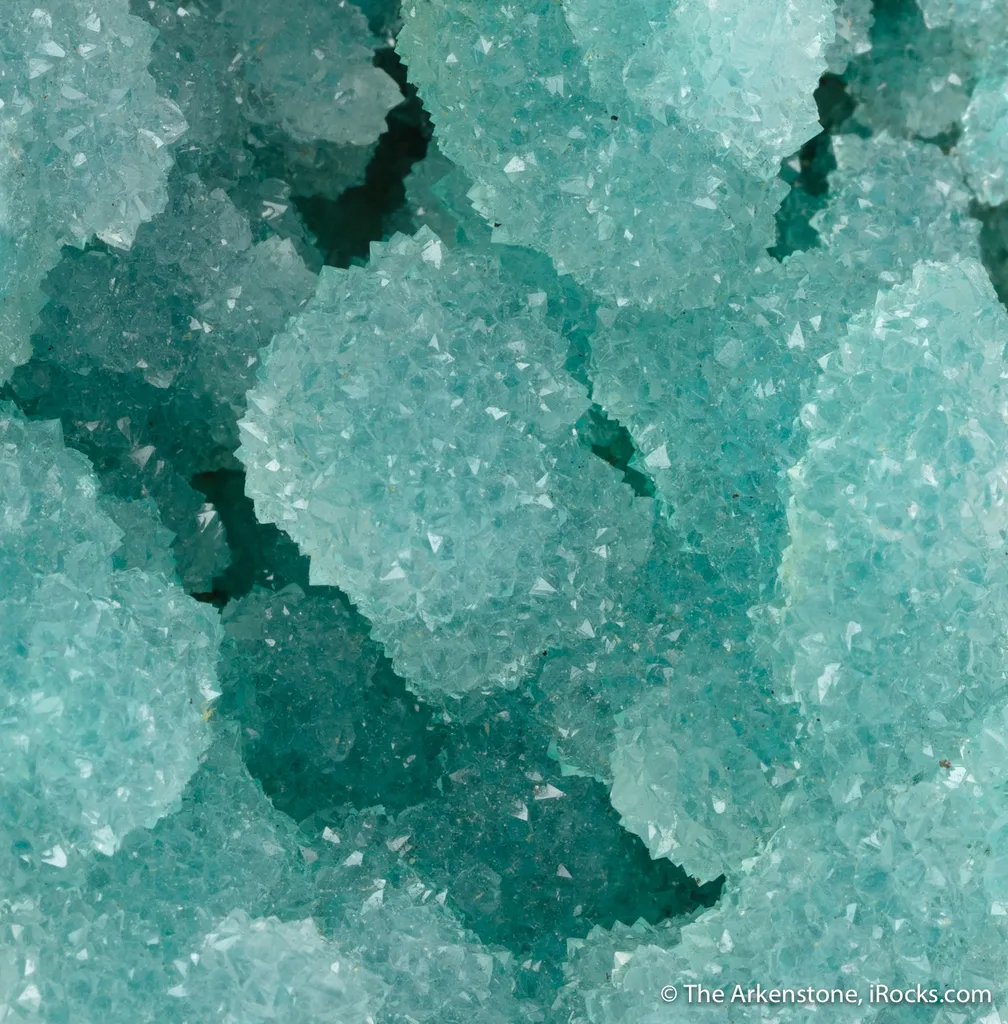 Quartz on Chrysocolla on Calcite image