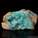 Quartz on Chrysocolla on Calcite - image 2