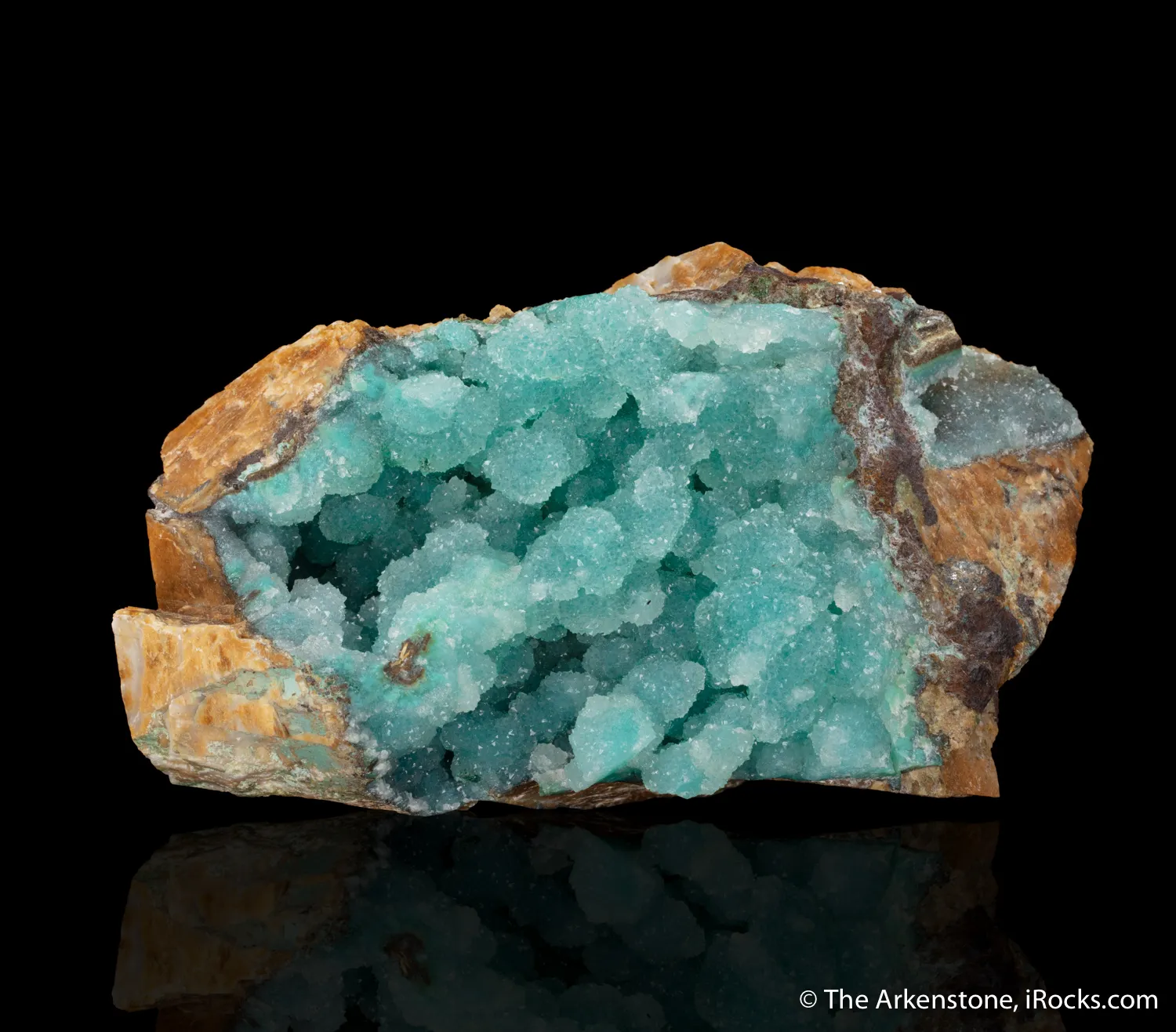 Quartz on Chrysocolla on Calcite - image 2