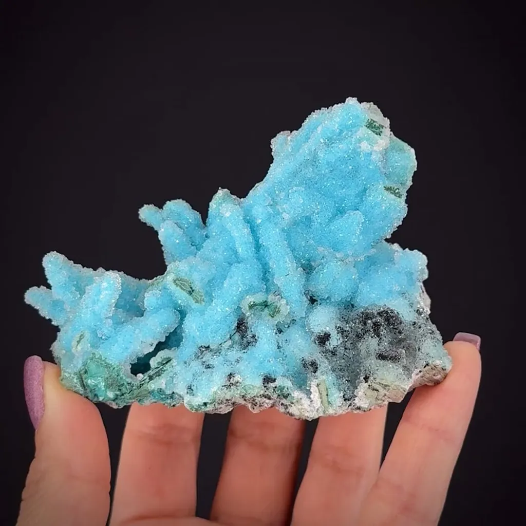 Quartz on Chrysocolla ps. Malachite ps. Azurite image