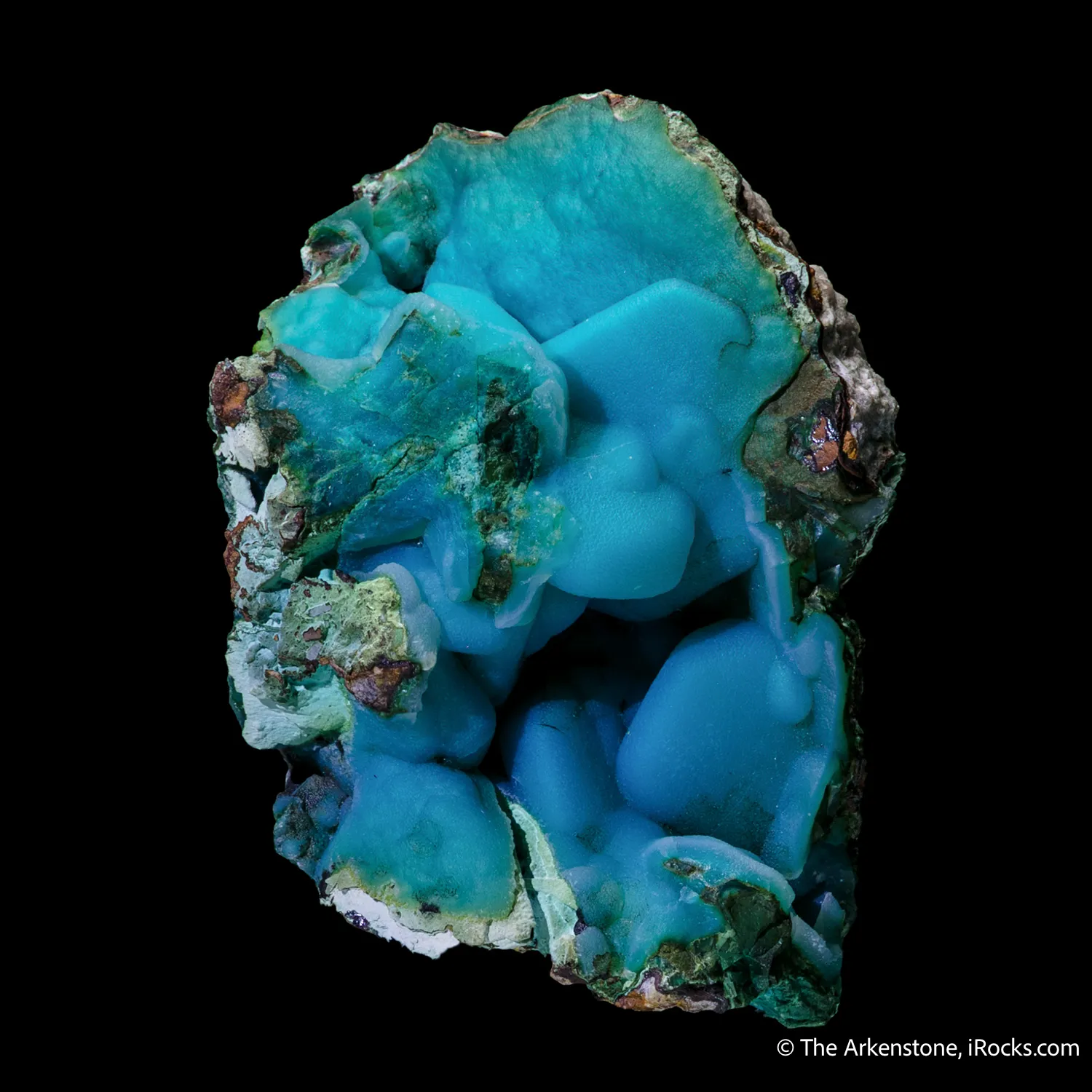 Quartz on Chrysocolla ps. Malachite ps. Azurite - image 3