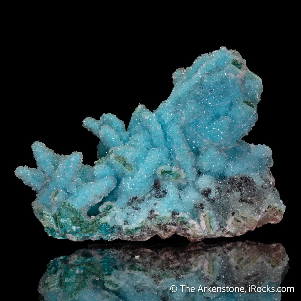Quartz on Chrysocolla ps. Malachite ps. Azurite - image 3