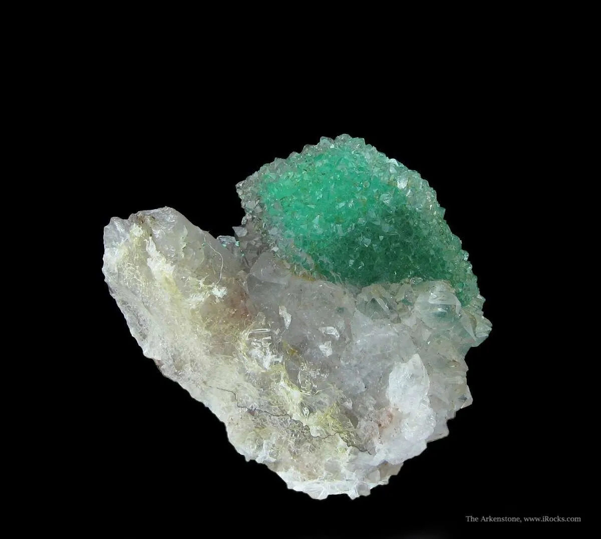 Quartz on Malachite Ps. Calcite - image 3