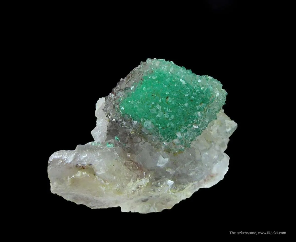 Quartz on Malachite Ps. Calcite - image 2