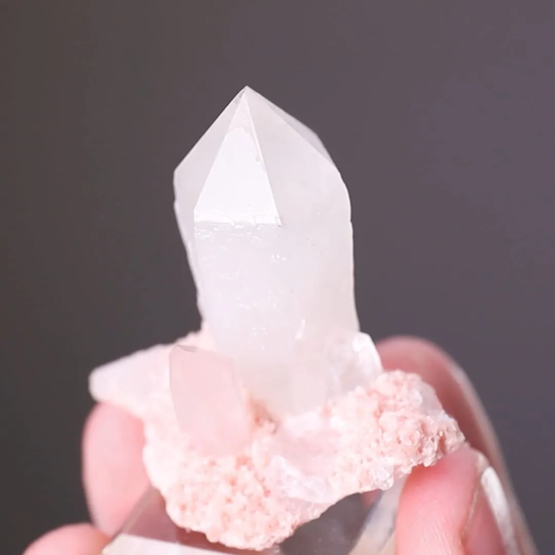 Quartz on Rhodochrosite - image 2