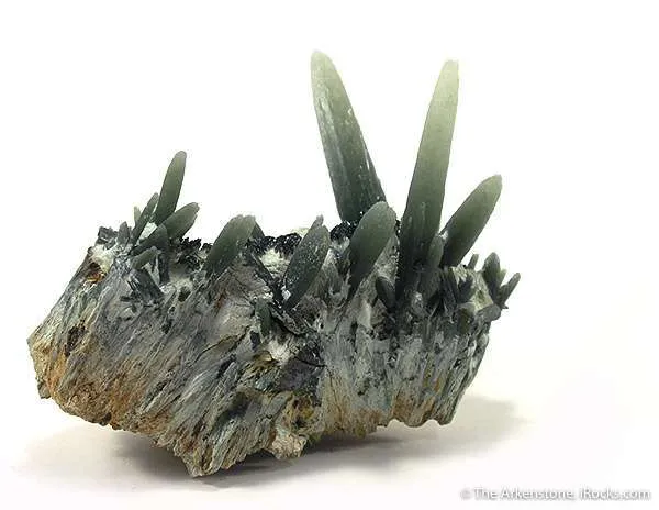 Quartz Prasem Included By Hedenbergite image