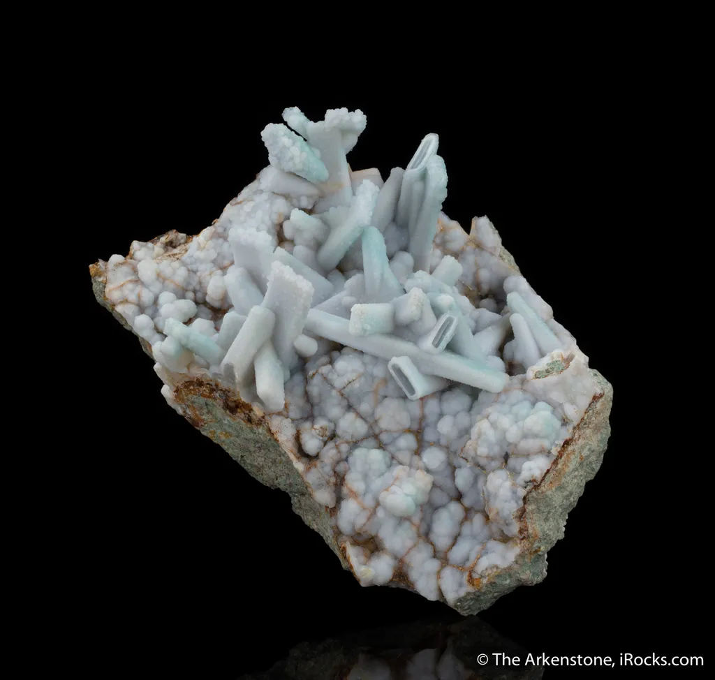 Quartz pseudo after Anhydrite with Hyalite Opal image