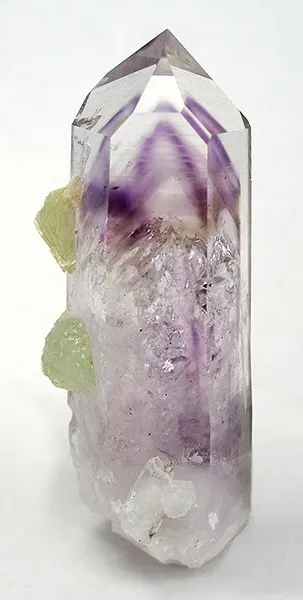 Quartz, Quartz (Var: Amethyst), Prehnite image