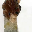 Quartz Replacing Calcite, on Quartz Stalactite With Fluorite - image 1