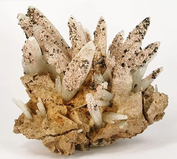 Quartz, Rhodochrosite, Pyrite image