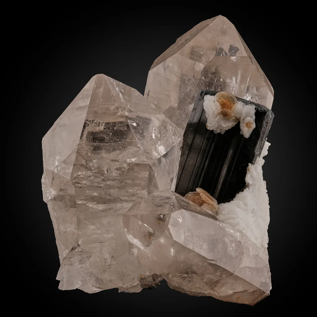 Quartz Schorl, Albite image